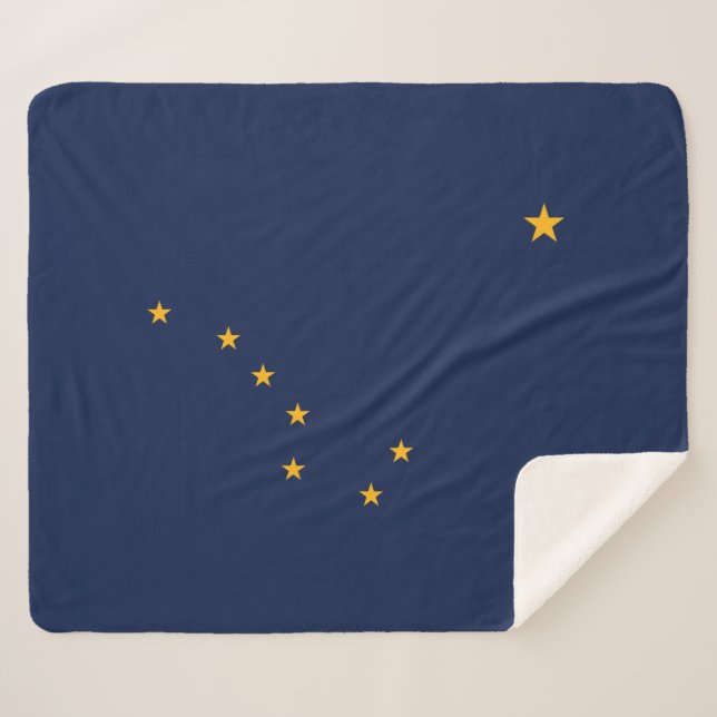Flag of Alaska (US State) Sherpa Blanket (Front (Horizontal))