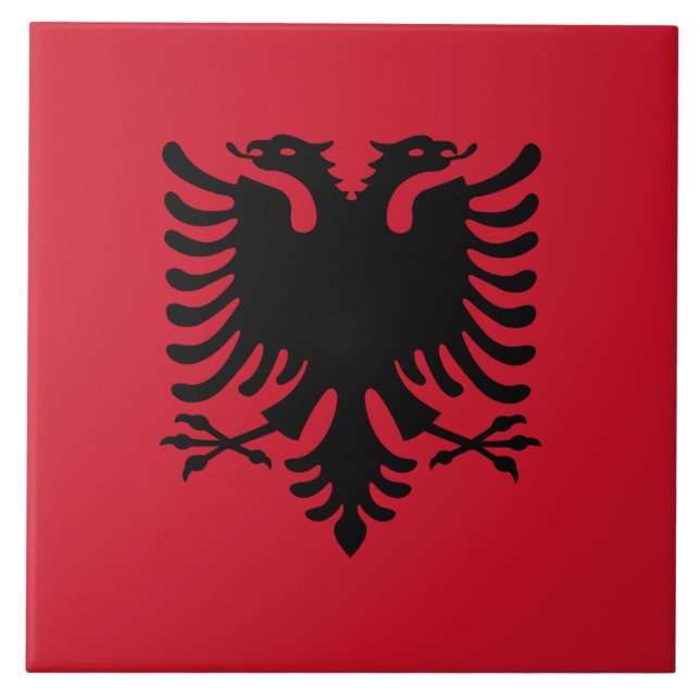 Flag of Albania Ceramic Tile (Front)