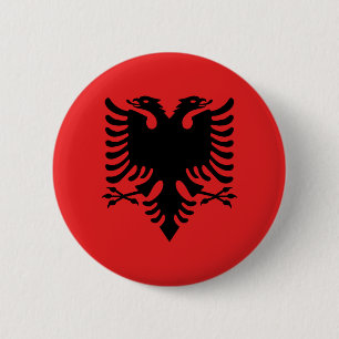 Flag of Albania - Flamuri i Shqipërisë 6 Cm Round Badge