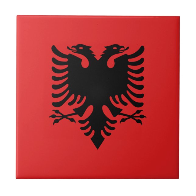 Flag of Albania - Flamuri i Shqipërisë Tile (Front)