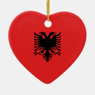 Flag of Albania - Flamuri Kombëtar - Albanian Flag Ceramic Tree Decoration