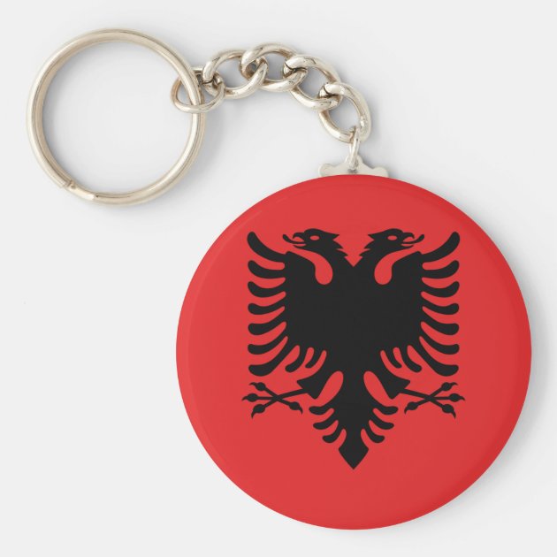 Albania Albanian National Country Flag Heart Love Metal Keychain Key Chain Ring 