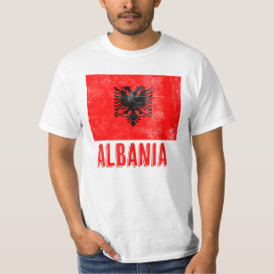 Flag of Albania "Grunge" Look T-Shirt