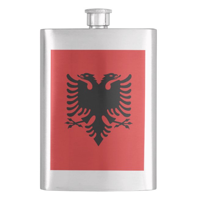 Flag of Albania Hip Flask (Front)