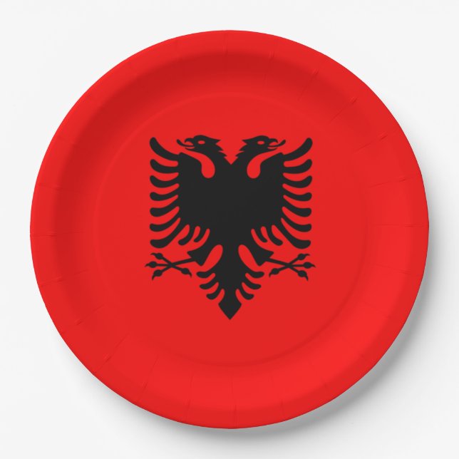 Flag of Albania Paper Plate (Front)