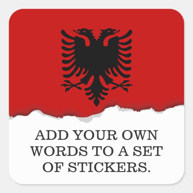 Flag of Albania Square Sticker (Front)