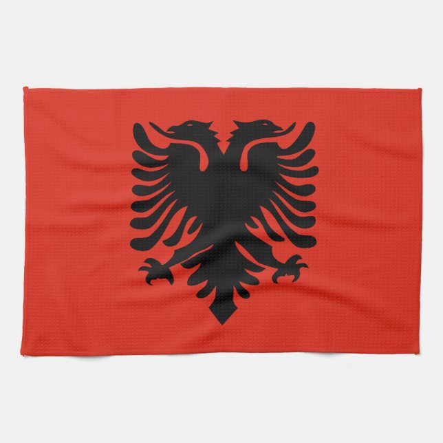 Flag of Albania Tea Towel (Horizontal)