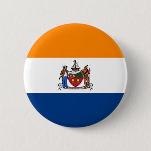 Flag of Albany, New York 6 Cm Round Badge