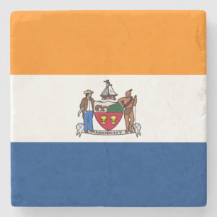 Flag of Albany, New York Stone Coaster