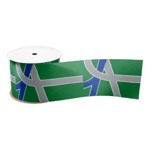 Flag of Albany, Oregon Satin Ribbon