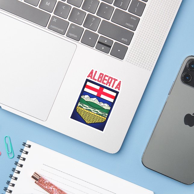 Flag of Alberta - CANADA (Laptop w/ iPhone)