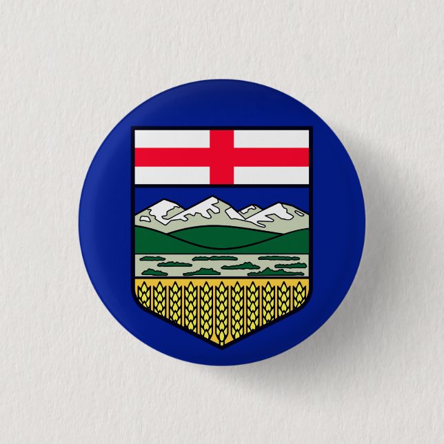 Flag of Alberta - CANADA 3 Cm Round Badge (Front)
