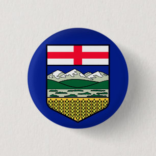 Flag of Alberta - CANADA 3 Cm Round Badge