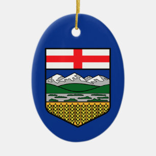 Flag of Alberta - CANADA Ceramic Tree Decoration