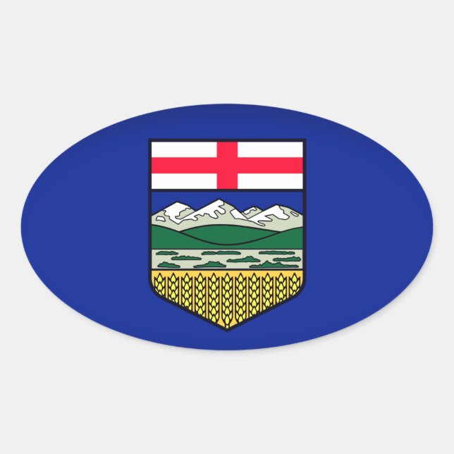 Flag of Alberta - CANADA Oval Sticker (Front)