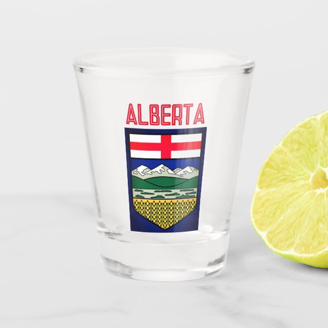 Flag of Alberta - CANADA Shot Glass (Front)