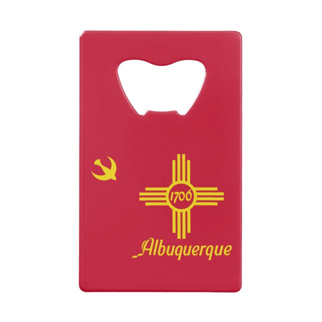 Flag of Albuquerque, New Mexico Credit Card Bottle (Front)