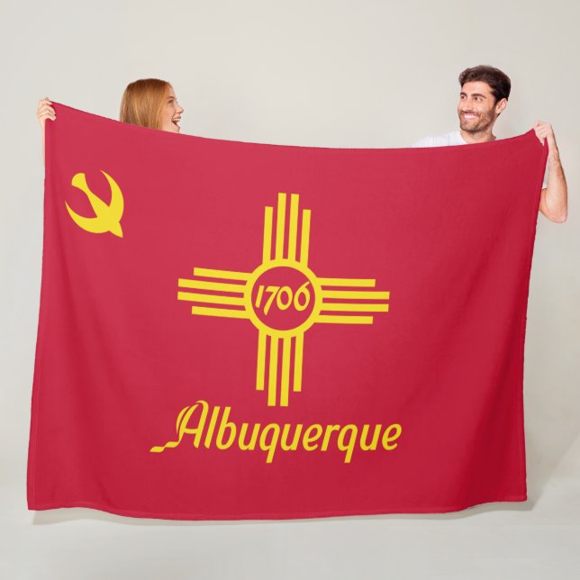 Flag of Albuquerque (New Mexico) Fleece Blanket (In Situ)