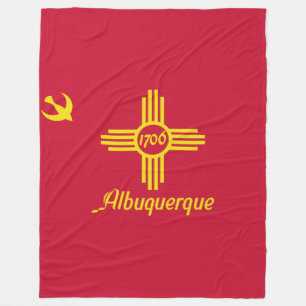 Flag of Albuquerque, New Mexico Fleece Blanket