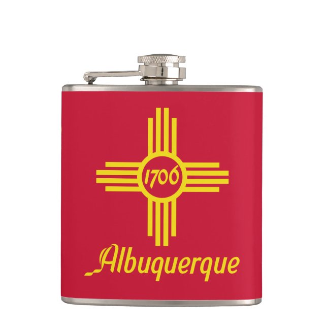 Flag of Albuquerque, New Mexico Hip Flask (Front)