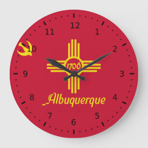 Flag of Albuquerque, New Mexico  Large Clock