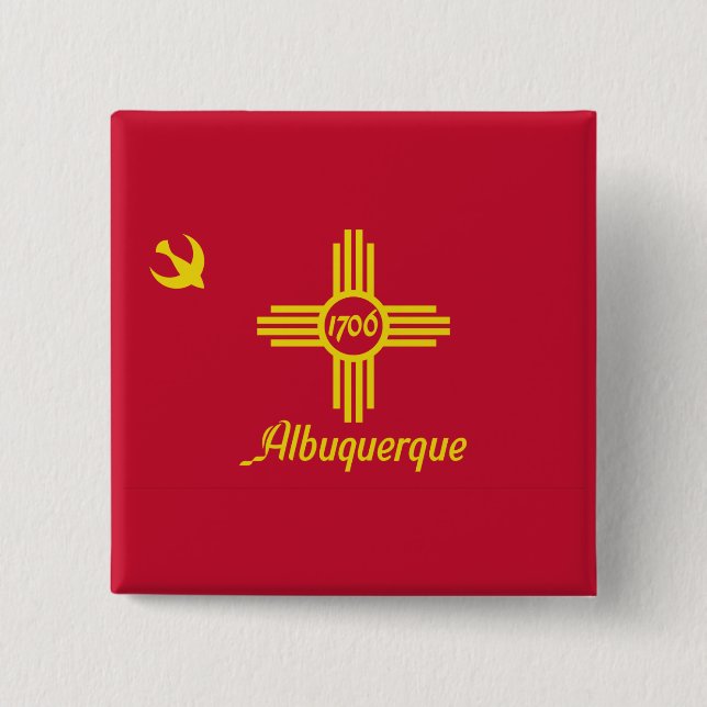 Flag of Albuquerque, New Mexico Pinback Button (Front)