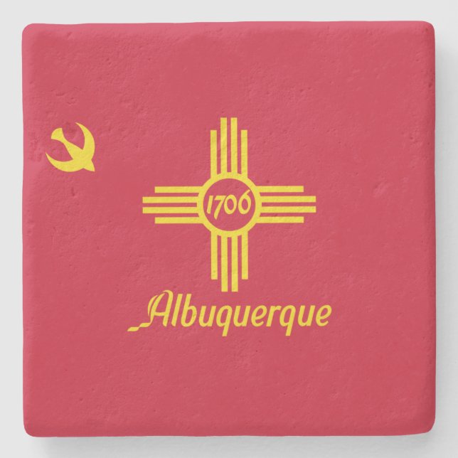 Flag of Albuquerque (New Mexico) Stone Coaster (Front)