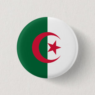 Flag of Algeria 3 Cm Round Badge