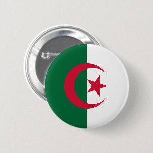 Flag of Algeria 6 Cm Round Badge