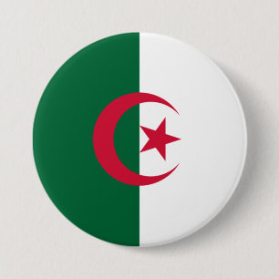 Flag of Algeria 7.5 Cm Round Badge