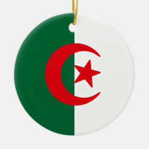 Flag of Algeria Ceramic Tree Decoration