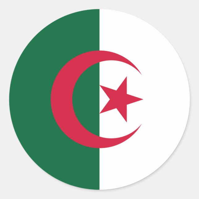 Flag of Algeria Classic Round Sticker (Front)