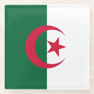 Flag of Algeria Glass Coaster