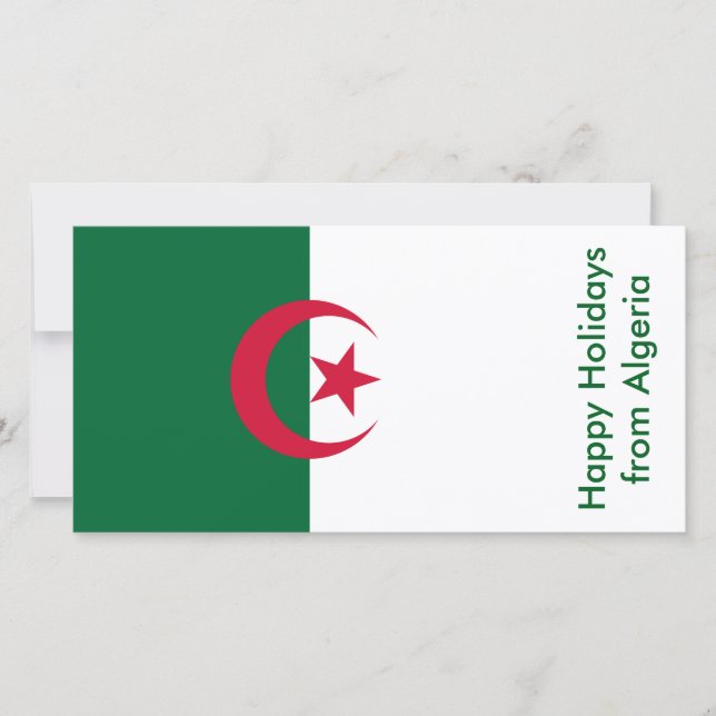Flag of Algeria, Happy Holidays from Algeria Holiday Card (Front)