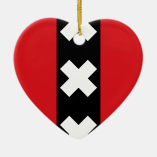 Flag of Amsterdam Ceramic Tree Decoration