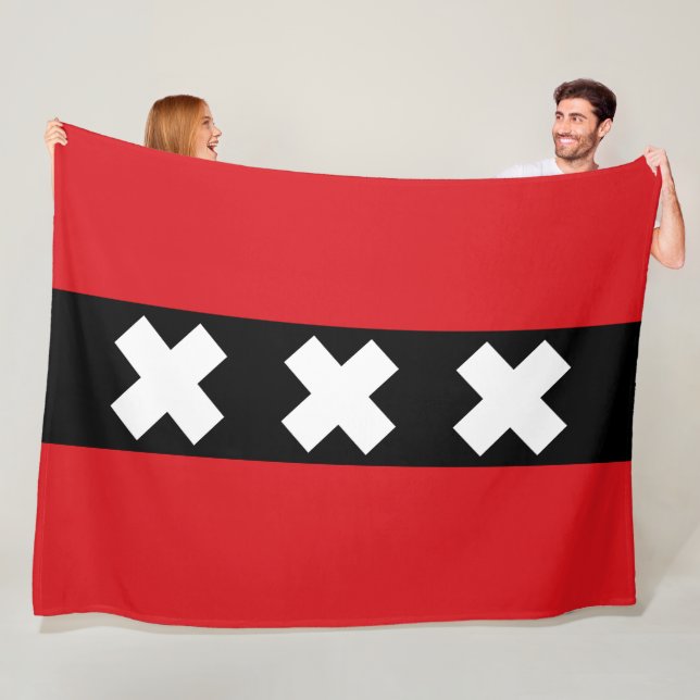 Flag of Amsterdam Fleece Blanket (In Situ)