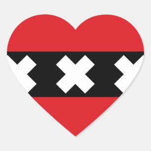 Flag of Amsterdam Heart Sticker