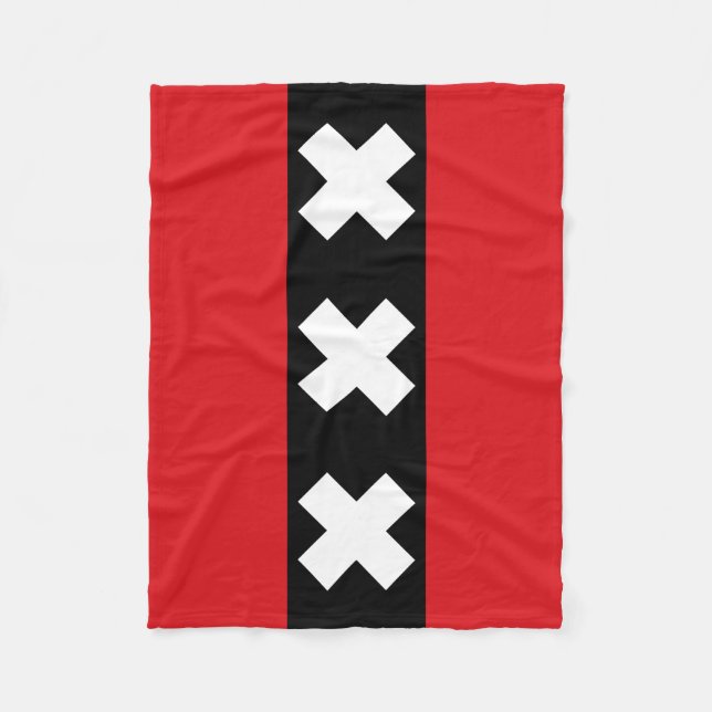 Flag of Amsterdam, Netherlands Fleece Blanket (Front)