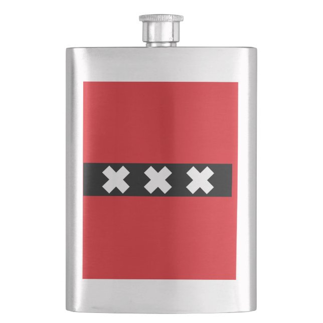 Flag of Amsterdam, Netherlands Hip Flask (Front)
