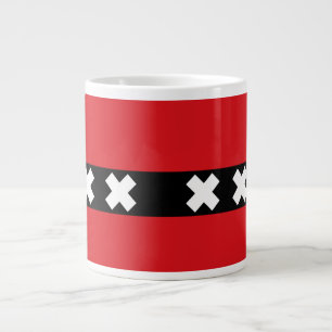 Flag of Amsterdam, Netherlands Large Coffee Mug
