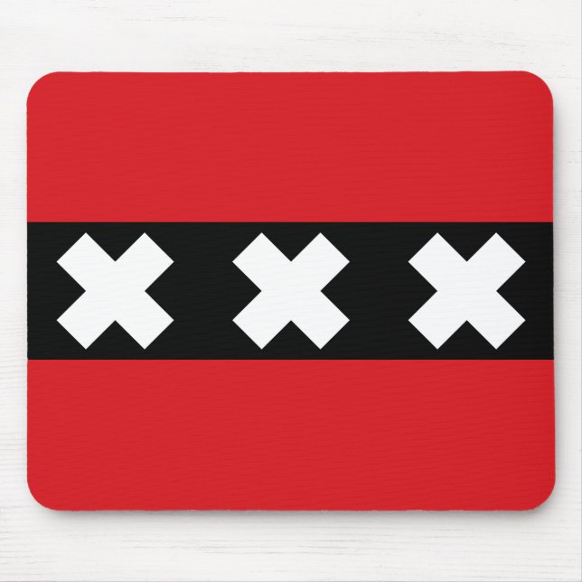 Flag of Amsterdam, Netherlands Mouse Mat (Front)