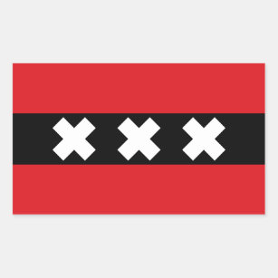 Flag of Amsterdam, Netherlands Rectangular Sticker
