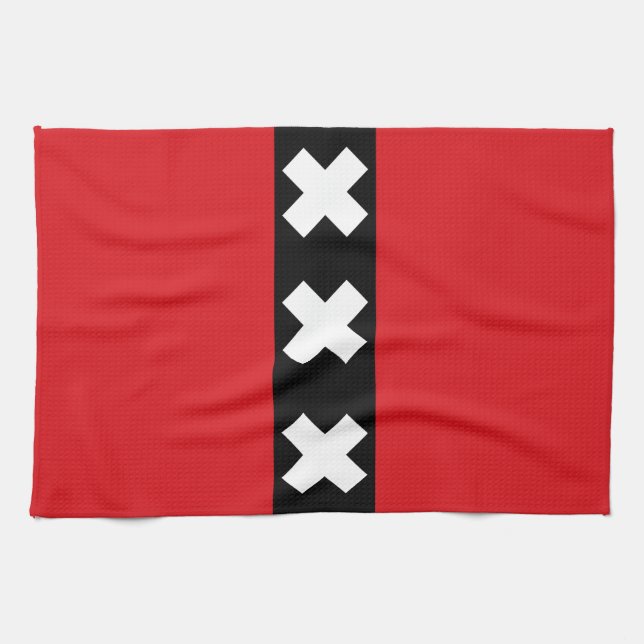 Flag of Amsterdam, Netherlands Tote Bag Tea Towel (Horizontal)