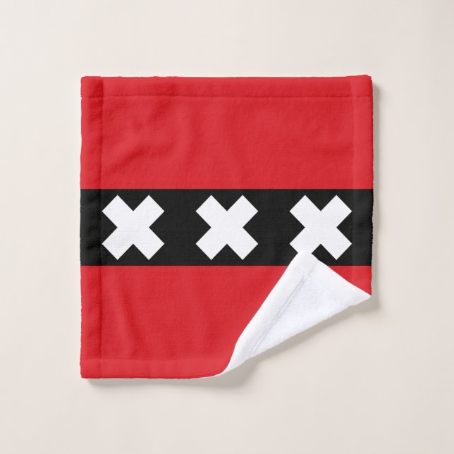 Flag of Amsterdam, Netherlands Wash Cloth (Wash Cloth)