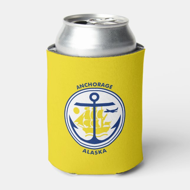 Flag of Anchorage, Alaska Can Cooler (Can Front)
