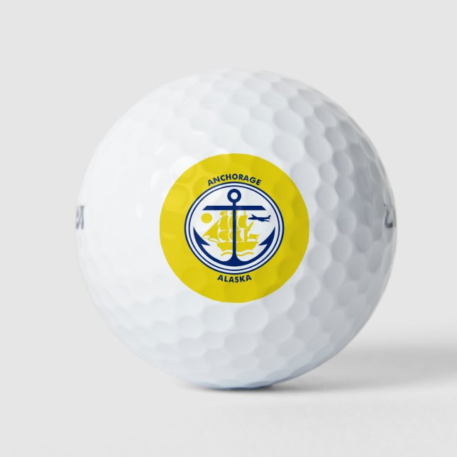 Flag of Anchorage, Alaska Golf Balls (Front)