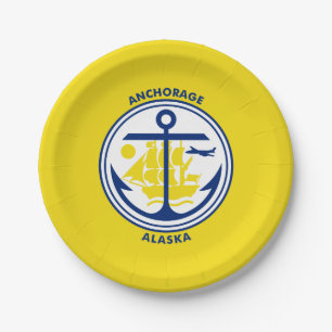 Flag of Anchorage, Alaska Paper Plates