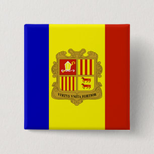 Flag of Andorra 15 Cm Square Badge