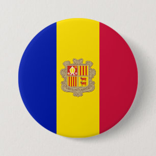 Flag of Andorra 7.5 Cm Round Badge