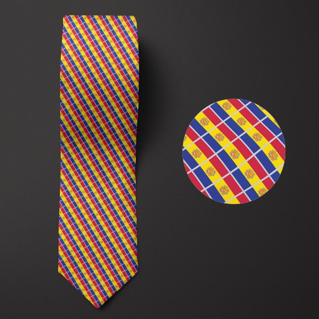 Flag of Andorra Pattern Tie (Creator Uploaded)